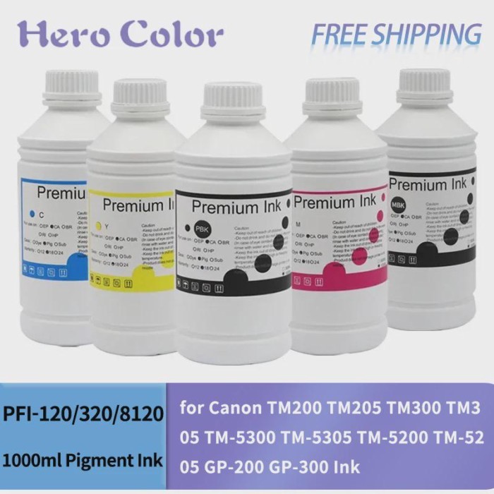 1L PFI-120 Pigment Ink for Canon TM200 TM205 TM300 TM305 TM-5300 TM-5305 TM-5200 TM-5205 GP-200 GP-