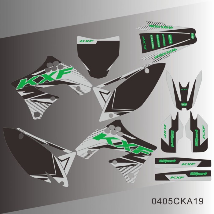For Kawasaki KX250F KXF250 KXF 250 KXF 2009 2010 2011 2012 Full Graphics Decals Stickers Motorcycle