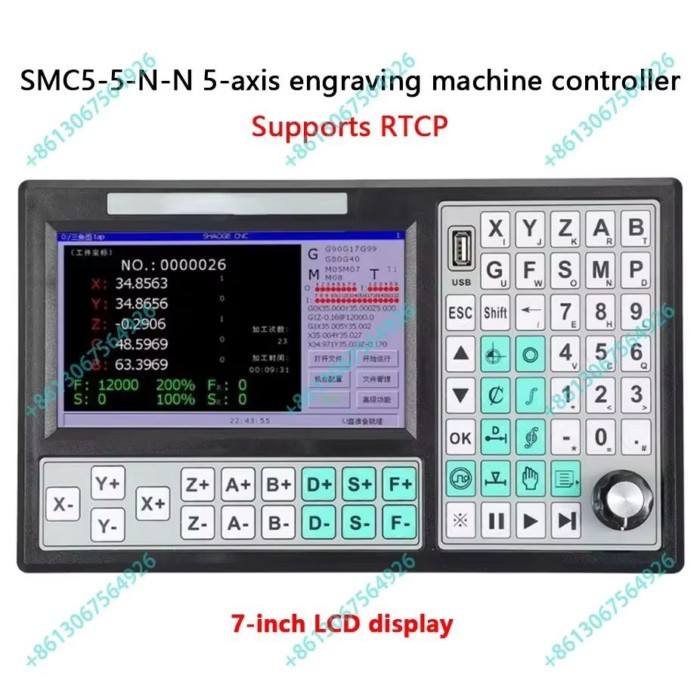 SMC5-5-N-N 5-axis CNC offline controller 32-bit CPU RTCP CNC motion controller