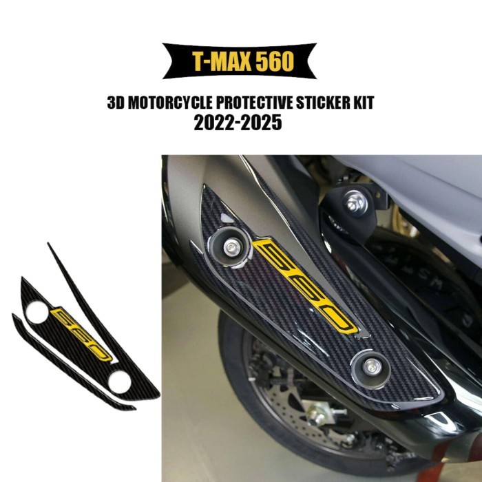 Motorcycle 3D stickers and silencer protection compatibleFor T-MAX 560 2022-2025