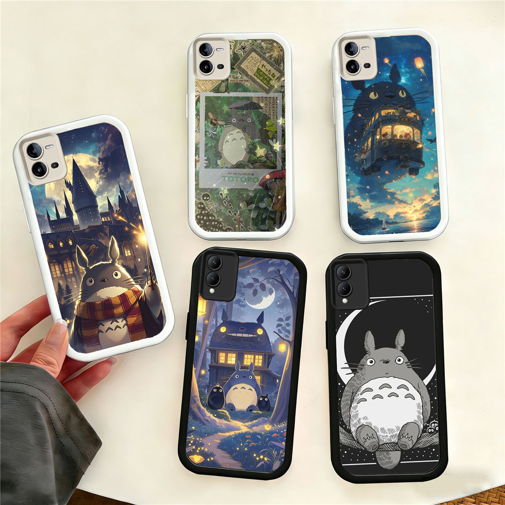 WA43 Totoro สําหรับ Hp ชุบ VIVO IQOO Y200 Z9X V40 Z9 Y28 V29E Y35 Y19S Z1 V20 2024 Pro 5G วัสดุ TPU