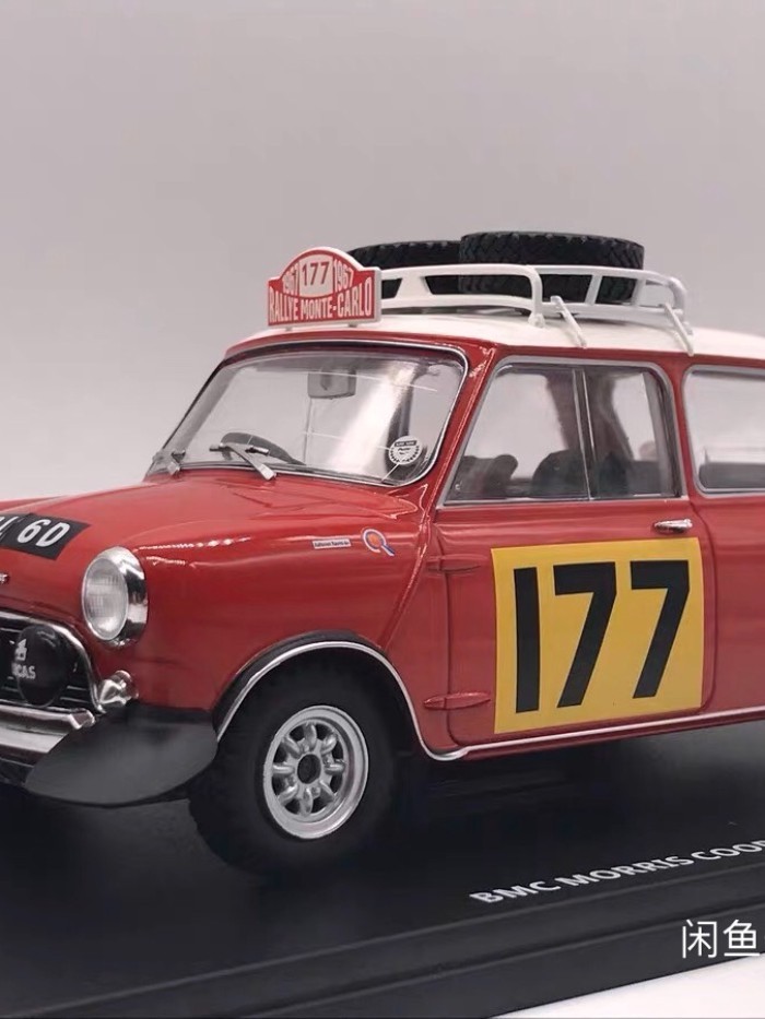 IXO 1/18 MINI MINI BMC MORRIS Cooper 177 Monte Carlo Racing Alloy Model