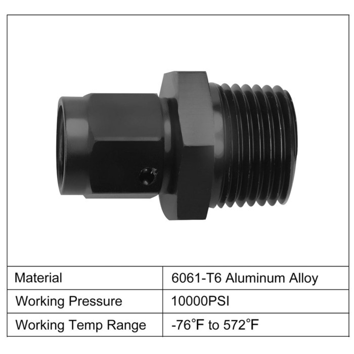 Universal 6AN AN6 Female Swivel to 3/8 1/2 1/4 1/8 NPT Male Adapter Fitting Aluminum