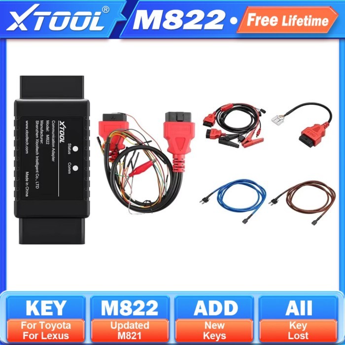 XTOOL M822 Adapter For Toyota 8A AIl Key Lost Programming Need Work With KC501 Programmer&KS-1 Emul