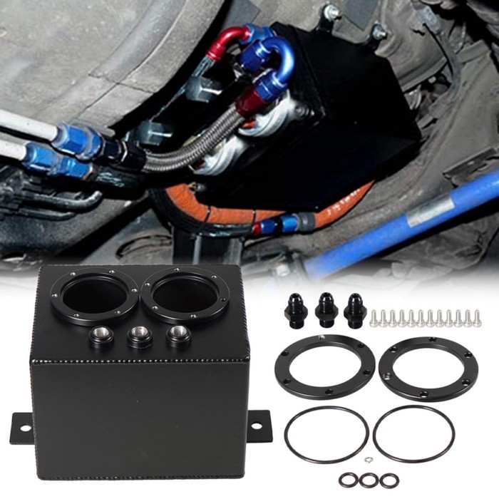 3L Dual Billet Fuel Surge Tank Without 044 Fule Pump High-Pressure With 3 -6AN O-Ring Boss Fuel Por