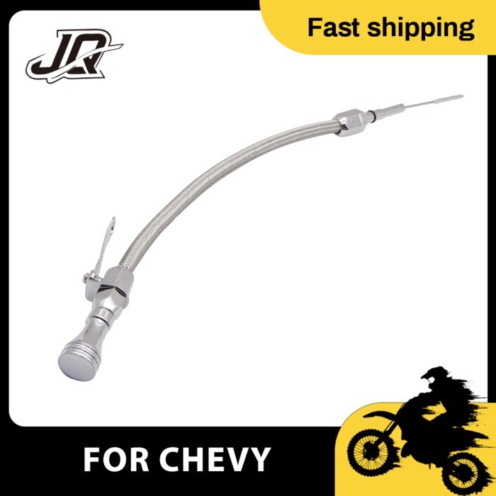 Engine Oil Dipstick For Chevy LS LS1 LS2 LS6 5.7 6.0 Flexible Braided Stainless Silver Automotive P