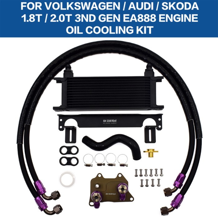 SK CUSTOM for Volkswagen Audi 3rd generation EA888 engine oil cooler kit A3 A4 A5 Golf MK7 MK7.5 Ca