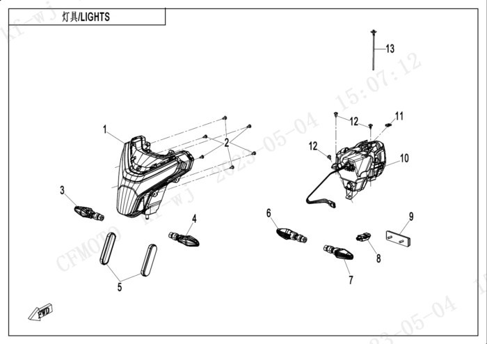Signal Light suit CF450NK code 6KJC-163200-8000/ 6KJC-163100-8000/6KM0-160400-00004/6KM0-160500-000