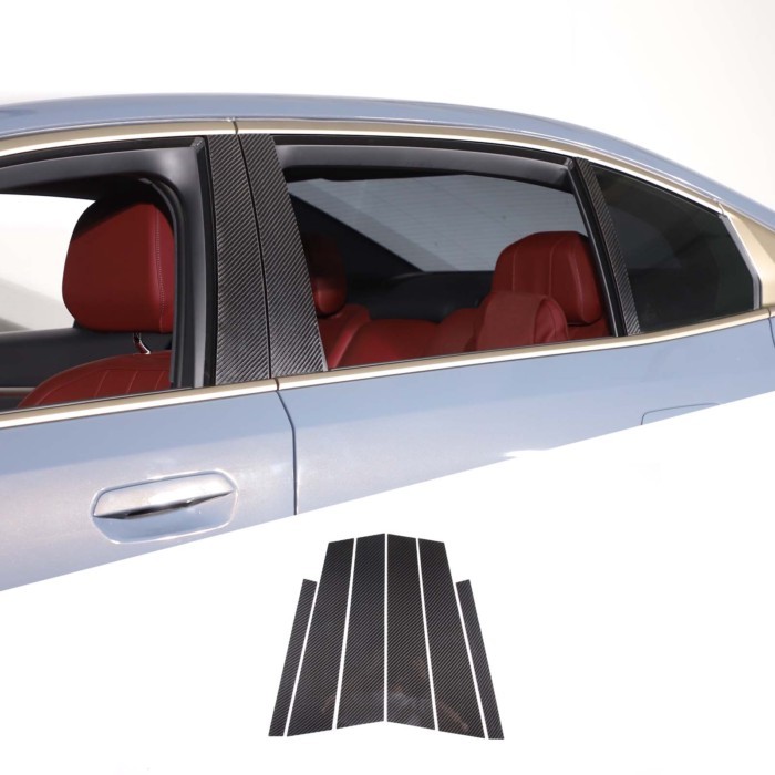 For BMW 5 Series G60 2024 Carbon Fiber Car Window B-pillar Center Pillar Trim Sticker Car Accessori