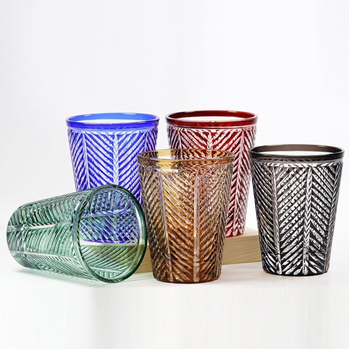 Household Japanese Edo Kiriko Hand-carved Crystal Glass Beer Glass Whiskey Glass