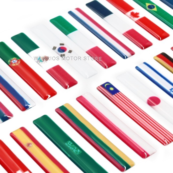 Motorcycle 3D National Flag Sticker resin Decal British Italy USA France Russia Spain Brazil Chile