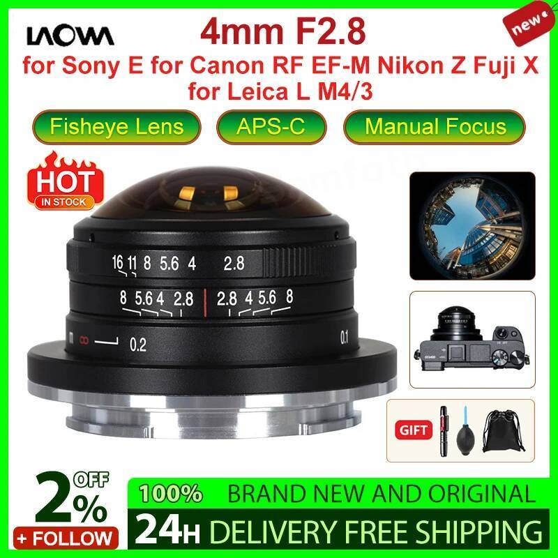 Venus Optics Laowa 4mm F2.8 210° เลนส์โฟกัสแบบแมนนวลแบบวงกลม Fisheye สําหรับ Sony E สําหรับ Canon RF