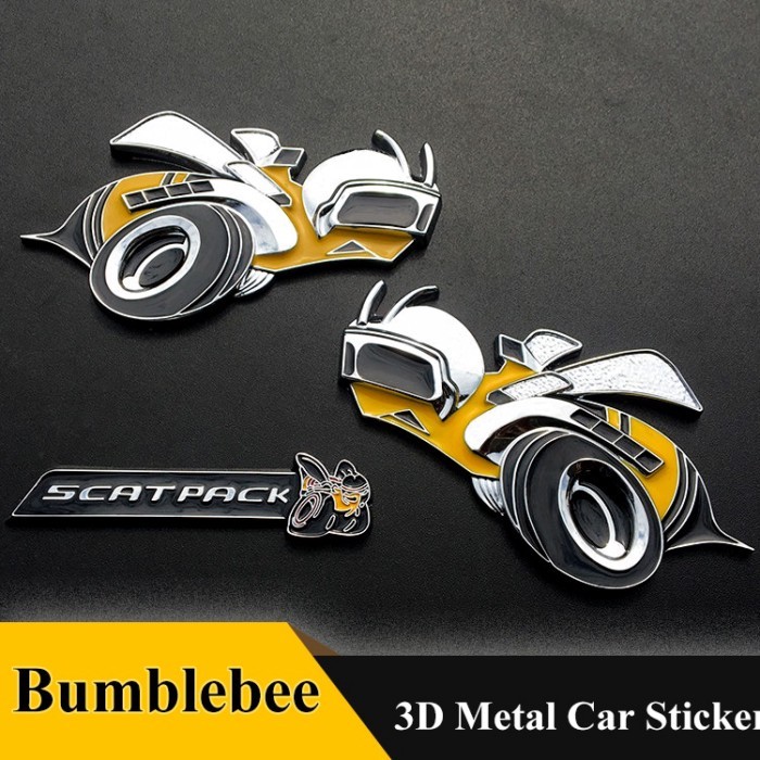 1pcs 3D Metal scatpack Bumblebee Autobot emblem grill 6.4L Badge Car Sticker car styling For Dodge