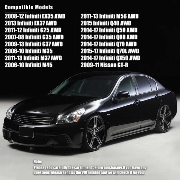 Svenubee 2pcs AWD Front Sway Bar Links for Infiniti G35 G37 EX35 EX37 M35 Q40 QX50 Nissan GT-R 2007