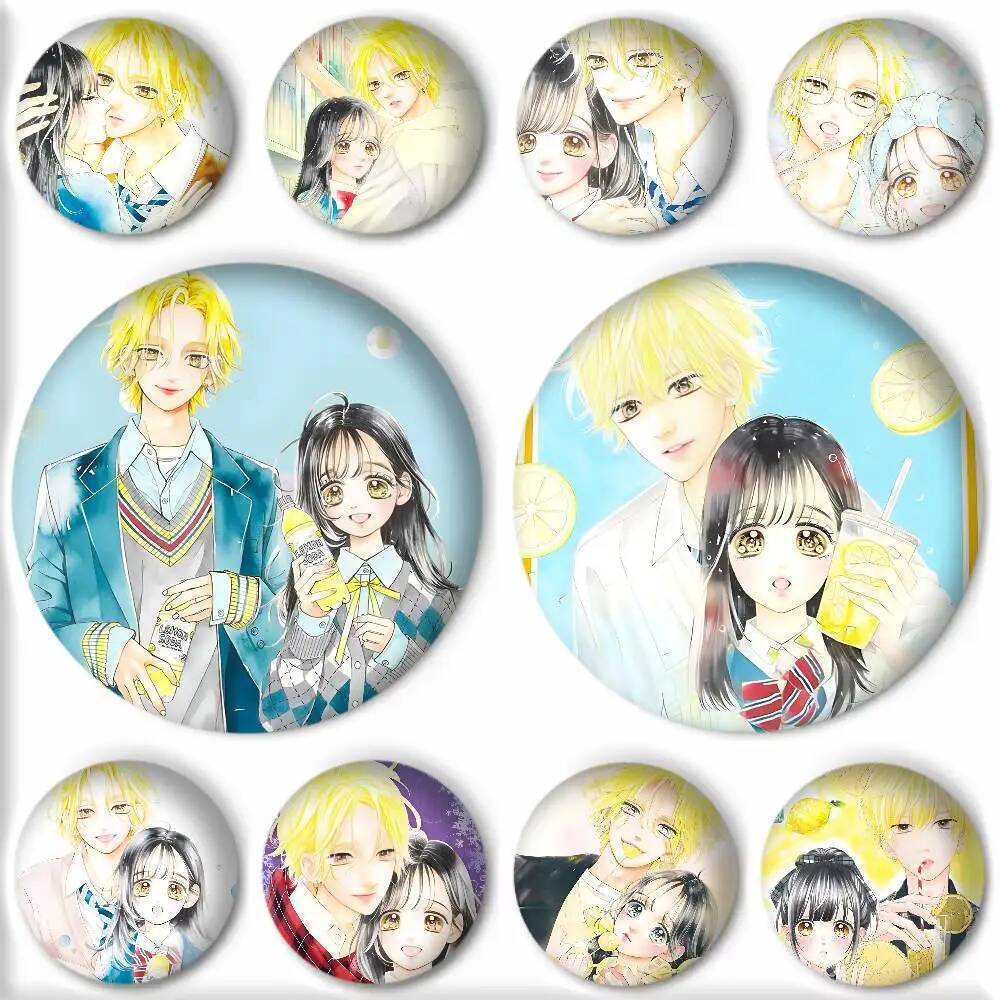 คลาสสิกอะนิเมะ H-Honey Lemon Soda Manga Badge Round Art เข็มกลัดเสื้อผ้ากระเป๋าเป้สะพายหลังอุปกรณ์เส