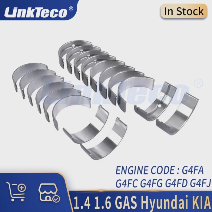 STD Crankshaft Main & Con Rod Bearing Set 1.4 1.6 L T GAS G4FA G4FC G4FG G4FD G4FJ For Hyundai i30