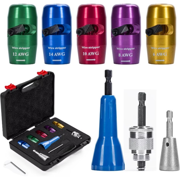 3/4/5pcs /Set Wire Strippers for AWG Drill High Strenth Cable Stripper Tool Electric Wire Stripper