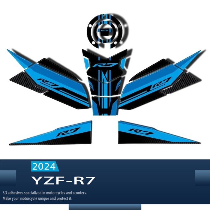 For R7 R 7 YZF-R7 YZFR7 2021 2022 2023 2024 3D Resin Tank Pad Sticker Motorcycle Fuel Tank Protecti