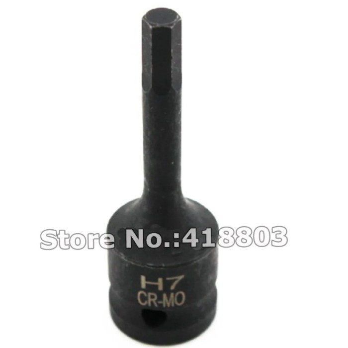 1/2" Dr. H7 Impact Socket Hex Bit H7 Socket Wrench Tool 78mm Length