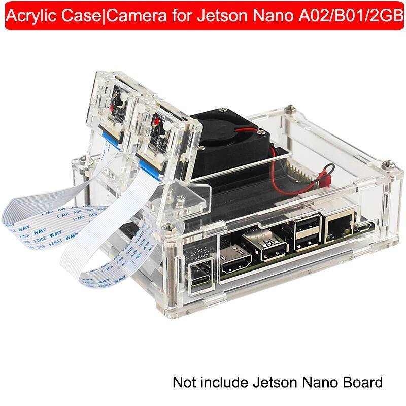 Nvidia Jetson Nano เคสอะคริลิคโปร่งใสพร้อมกล้อง IMX219 + ที่ยึด + พัดลมระบายความร้อน อุปกรณ์เสริมสํา