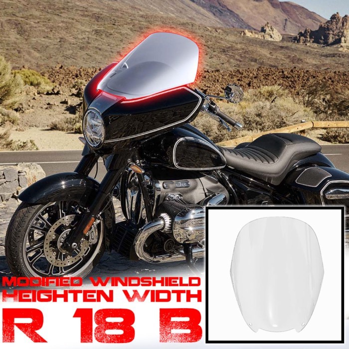 FOR BMW R18B R18 CT Modified Windshield Heightening Widen R18 B Front Windshield R18 CT Heightened
