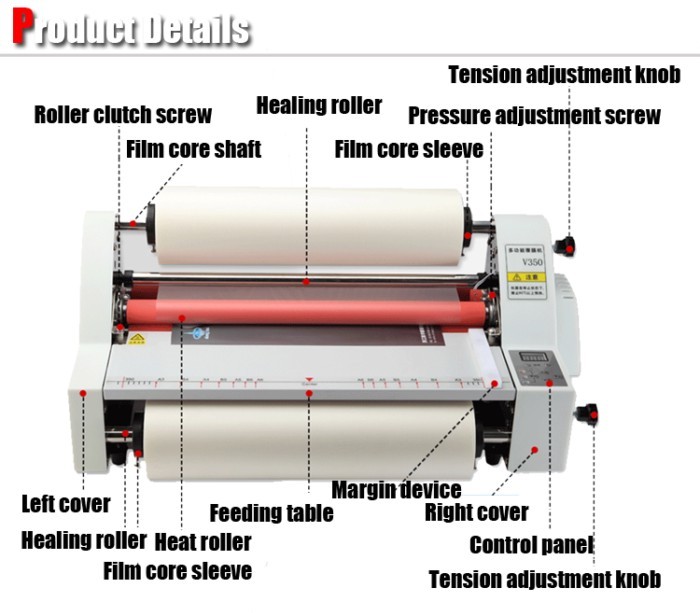 FRONT A3 A4 SIZE Laminating Machine DX-V480 DX-V350