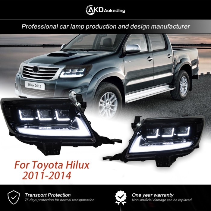 AKD Car Styling Head Lamp for Toyota Hilux VIGO LED Headlight 2011-2014 Headlights Hilux DRL Turn S