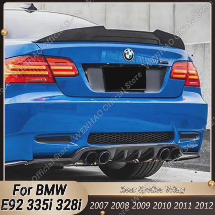 For BMW E92 335i 328i 2007 2008 2009 2010 2011 2012 PSM Style Gloss Black Car Rear Roof Trunk Tail