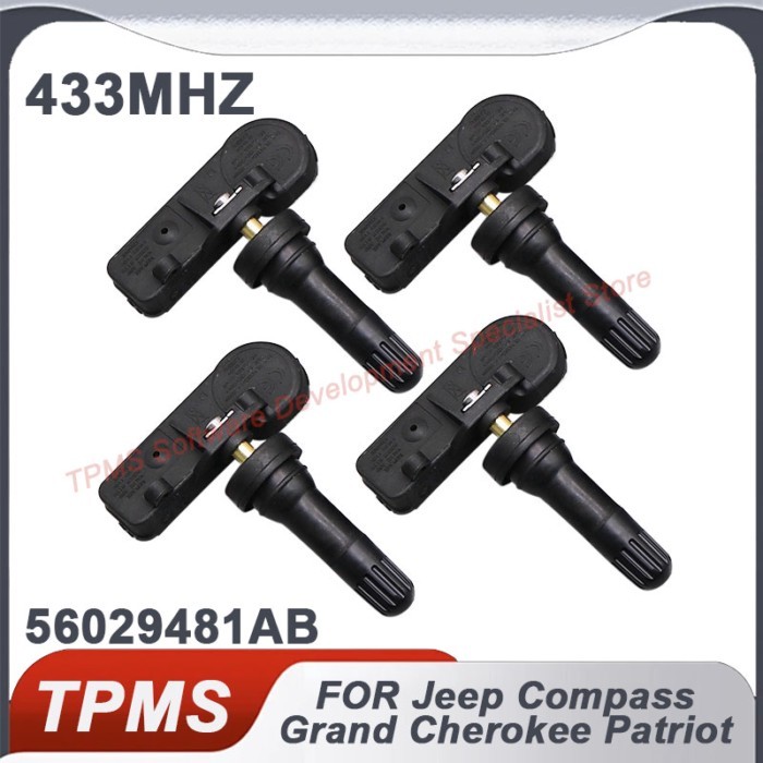 4PCS 433MHZ TPMS Sensor Tire Pressure Sensor For Jeep Compass 2006-2017 Grand Cherokee 2004-2010 Pa