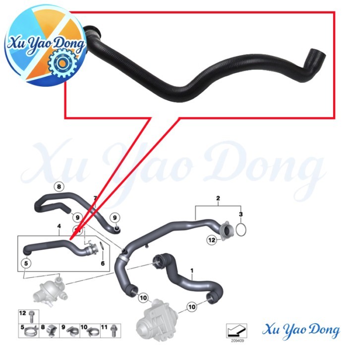 11537585023 Thermostat Housing Water Hose For BMW X5 E70 X6 E71 xDrive35i xDrive40i N55