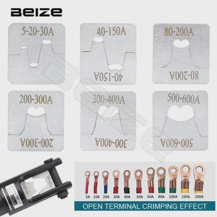 Hydraulic Crimping Die Size Range 5A-600A for YQK-240/300 Hydraulic Crimping Pliers Hydraulic Crimp