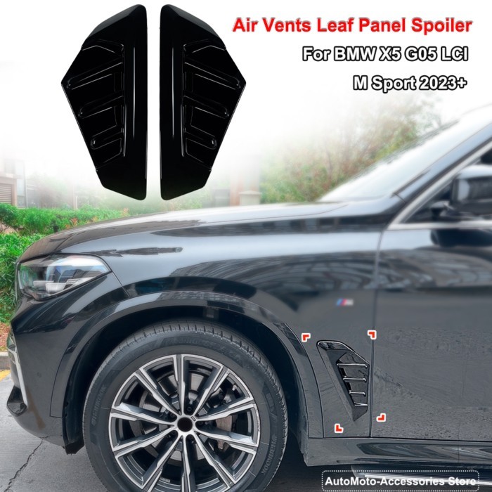 For BMW X5 G05 LCI M Sport 2023+ Air Vents Leaf Panel Spoiler Car Sticker Exterior Modification