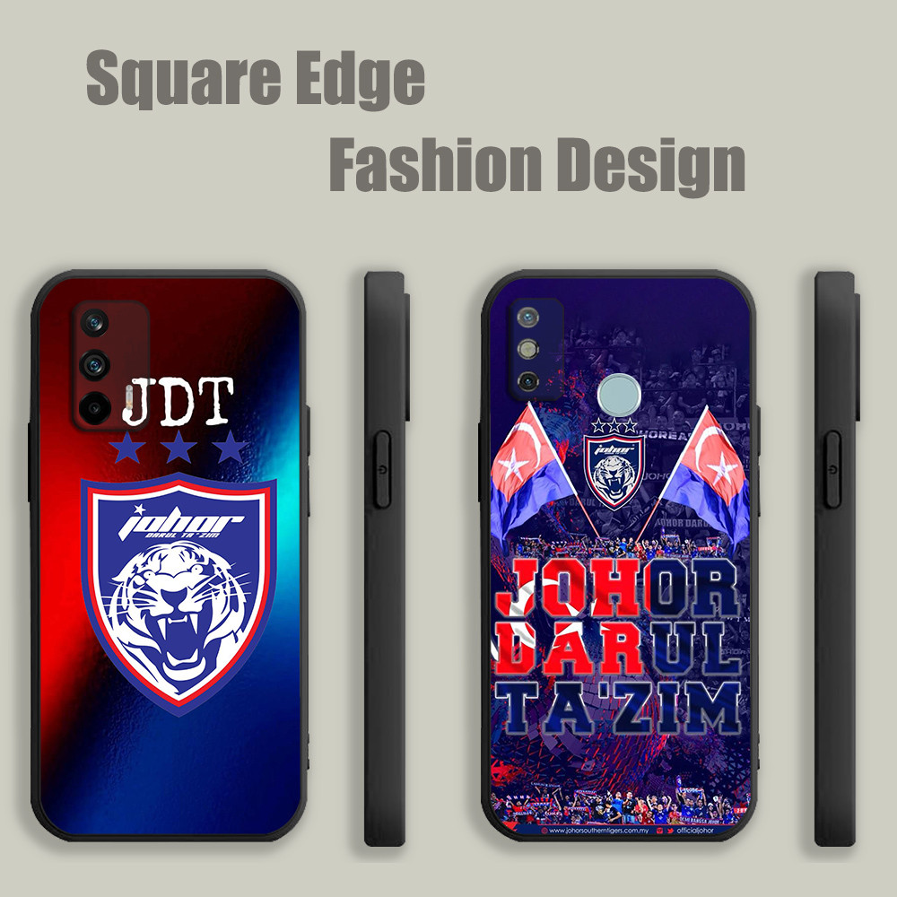 สําหรับRedmiหมายเหตุ9 9t 11 12 8 13 Pro Plus 4G 5G Johor Jdtโลโก้สีฟ้าDJW06เคสโทรศัพท์สแควร์ขอบ