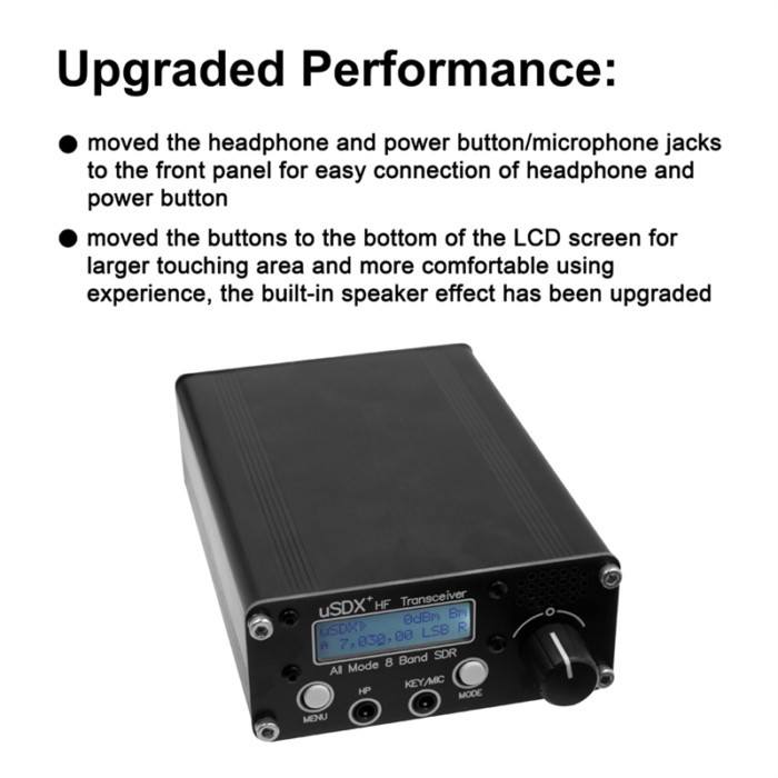 USDR USDX+Plus V2 8-Band SDR Transceiver HF SSB QRP LCD with Display Speaker Microphone HF Transcei