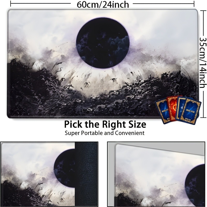 Ink Wash Black Hole Apocalypse Playmat for - 60.96x35.56 cm TCG & Board Game Mat, Eastern Brushสโตรก