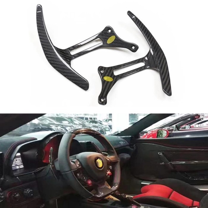 Carbon Fiber Car Steering Wheel Shift Paddle Shifter Extension For Ferrari 458 Italia Speciale F12