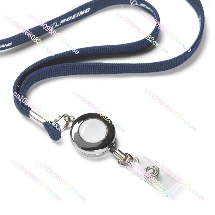 Boeing retractable metal zipper work permit boarding pass airport pass lanyard