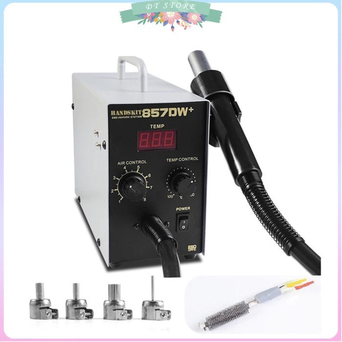 QUICK 857DW+ Adjustable Hot Air Gun Soldering Station Heater Helical Wind Air Gun SMD Rework Statio