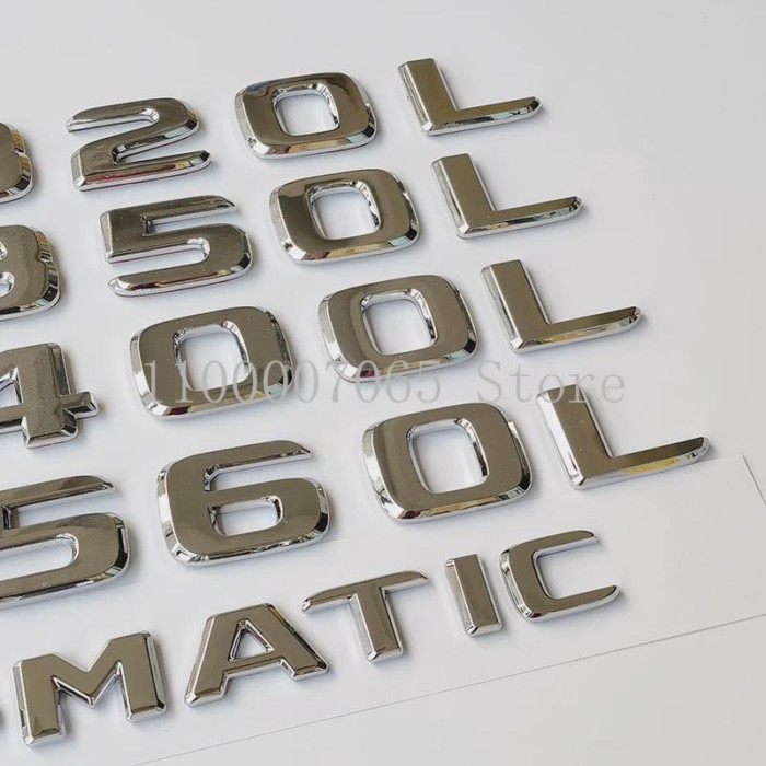 2017 Chrome Letters S320L S350L S400L S450L S500L S560L S600 4Matic Emblem for S Car Trunk Nameplat