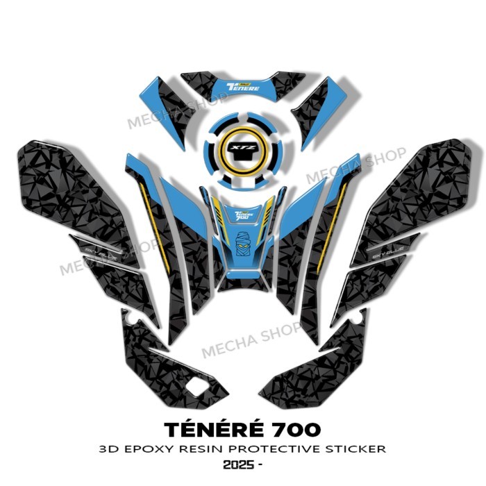 3D Stickers For Tenere 700 Tenere700 Rally Ténéré 700 Icon Blue 2025 Motorcycle Accessories Tank Pa
