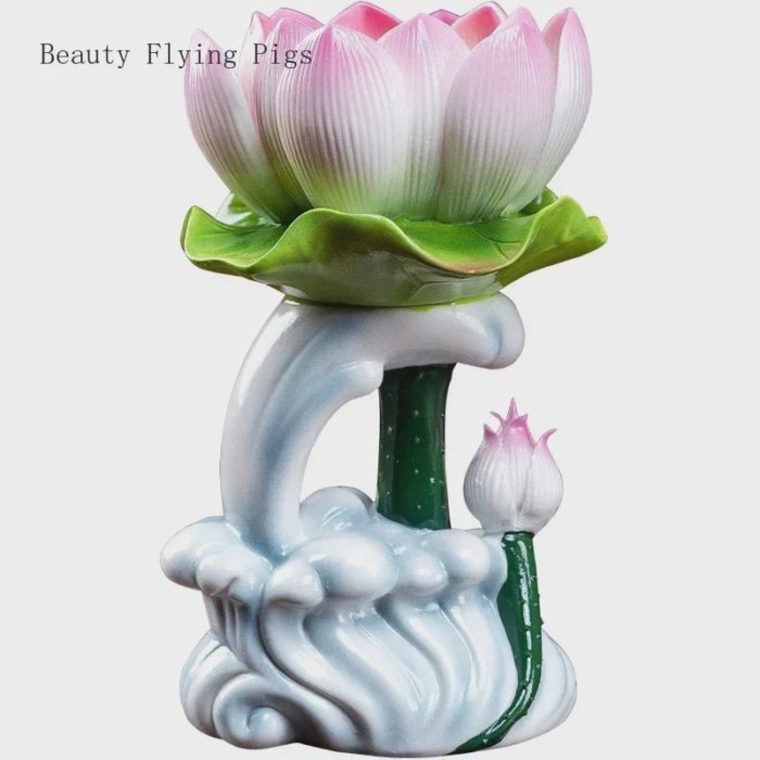 High Grade Ceramic Lotus Candle Holder, Butter Candle Holder,Buddha Ware Supplies Feng Shui Buddhis