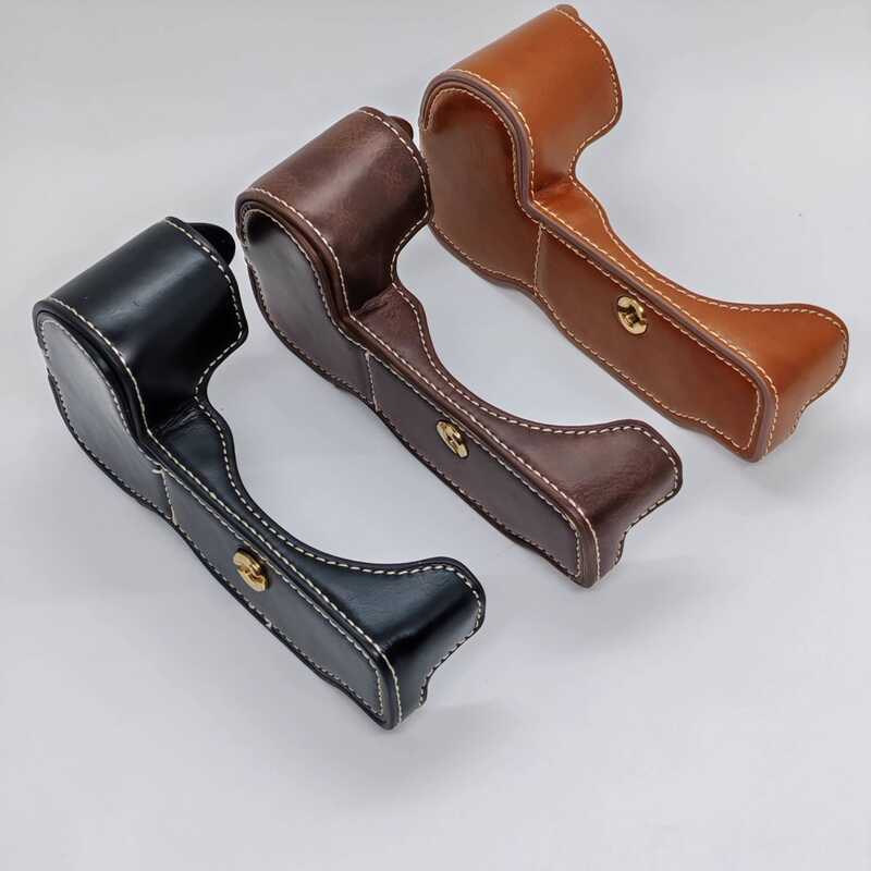 เหมาะสําหรับ Nikon Z5/Z6/Z7 II Oil Leather Base Camera Leather Case Protective Case Half Case Bag