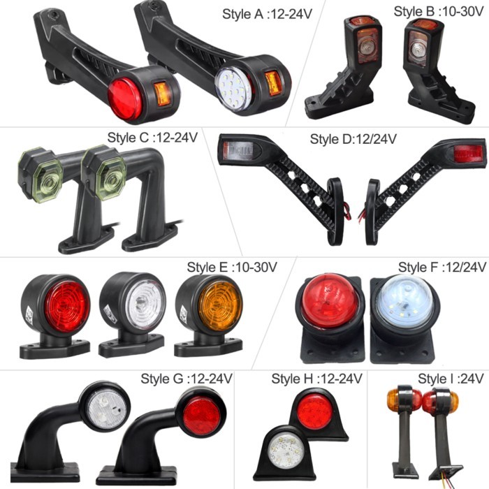 Truck 12/24V Side Marker Lights Trailer Outline Lamp Clearance Lights Tail Light Assembly For Volvo