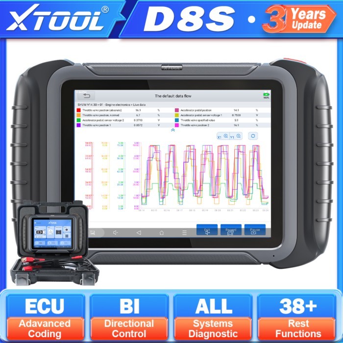 XTOOL D8S All System Diagnostic Tools Automotive Scanner ECU Coding Bidirectional Key Programming O