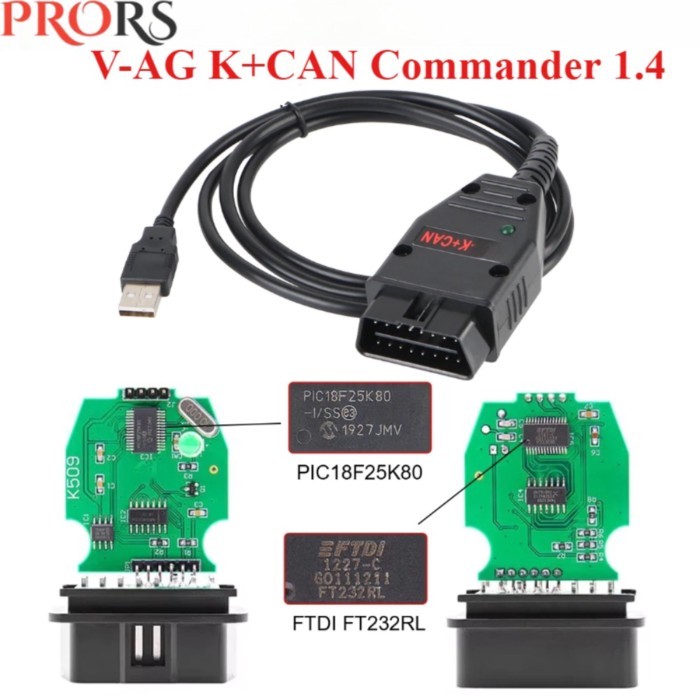 V-AG K+CAN Commander 1.4 OBD2 Auto Scanner Diagnostic Tools Car Accessories with FT232RL PIC18F25K8