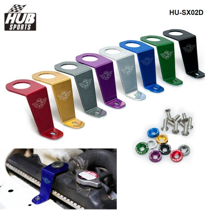 HUB Sports Racing Genuine Aluminium Radiator Stay Bracket for Honda 92-95 CIVIC EG6 EG9 EG Si for J
