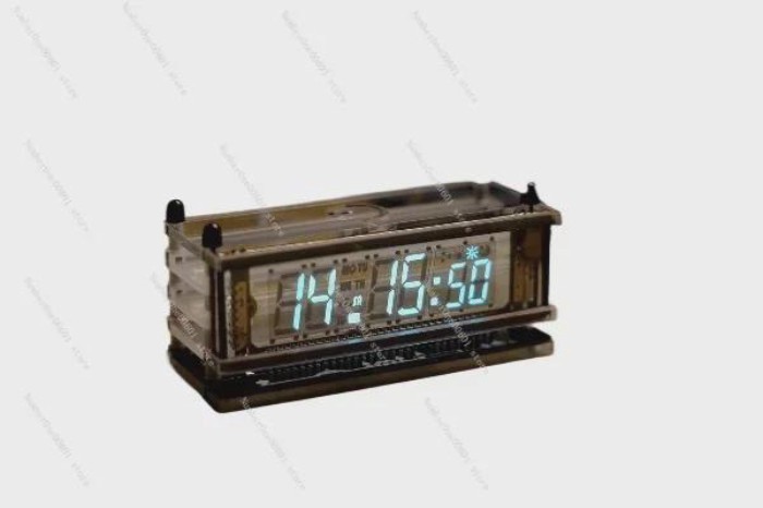 Electronic Digital Desk Clock Calendar VFD Screen Alarm Clock Fluorescent Digital Font Self Luminou