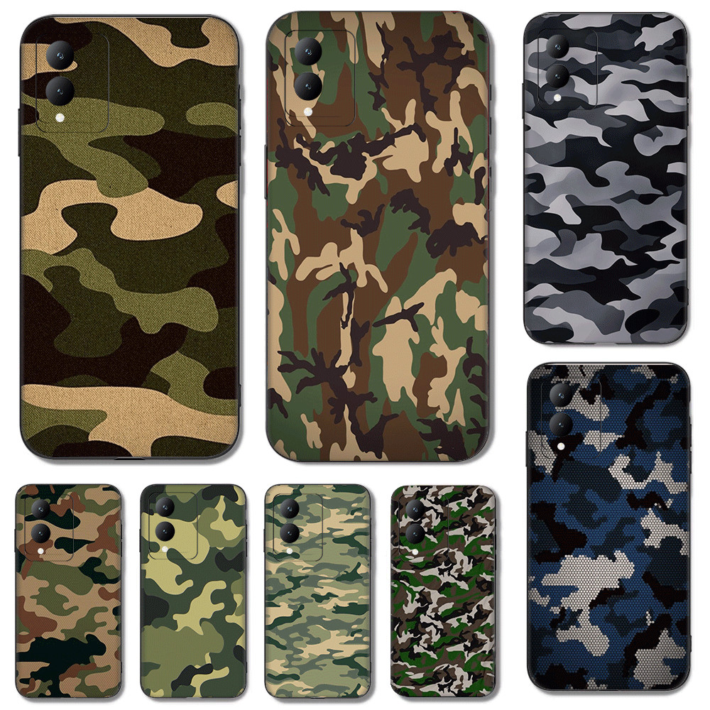 Vivo V21E V25 V27 V27E V27Pro V29E V29 V40 Pro Lite TPU Spot goods เคสนิ่มสีดําเคสโทรศัพท์ลายพราง (9