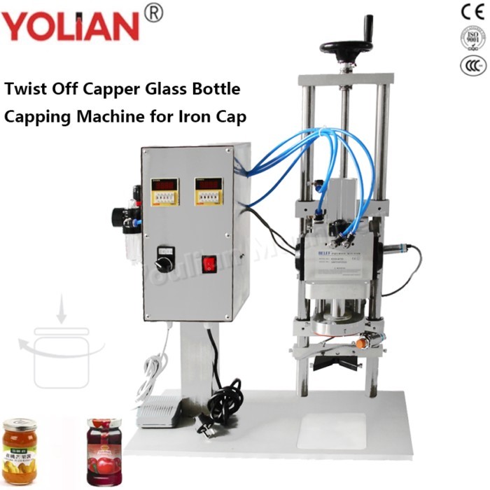 BX-50 Pneumatic Glass Jar Cap Sealer Bottle Capping Machine for Metal Cap