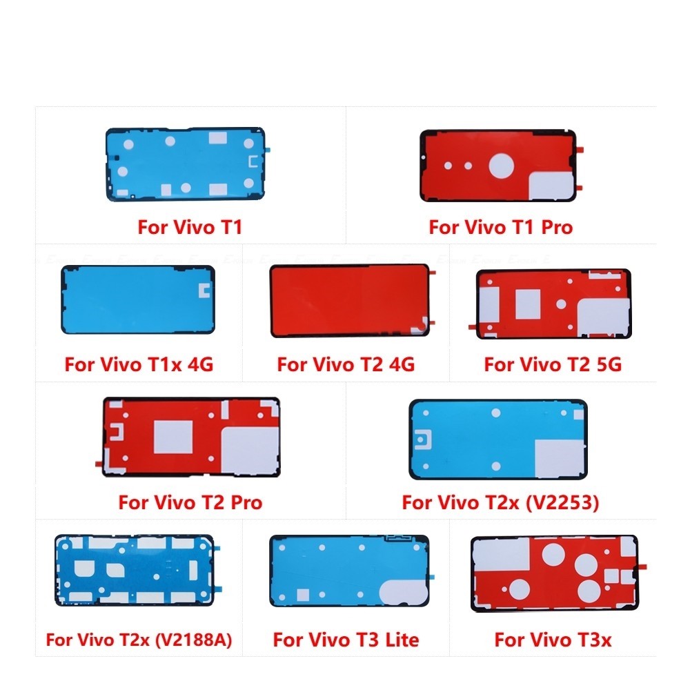 จอแสดงผล LCD ฝาหลังแบตเตอรี่ด้านหลังสติกเกอร์กาวเทปกาวสําหรับ Vivo T1 5G Pro T1x 4G T2 T2x T3 Lite T